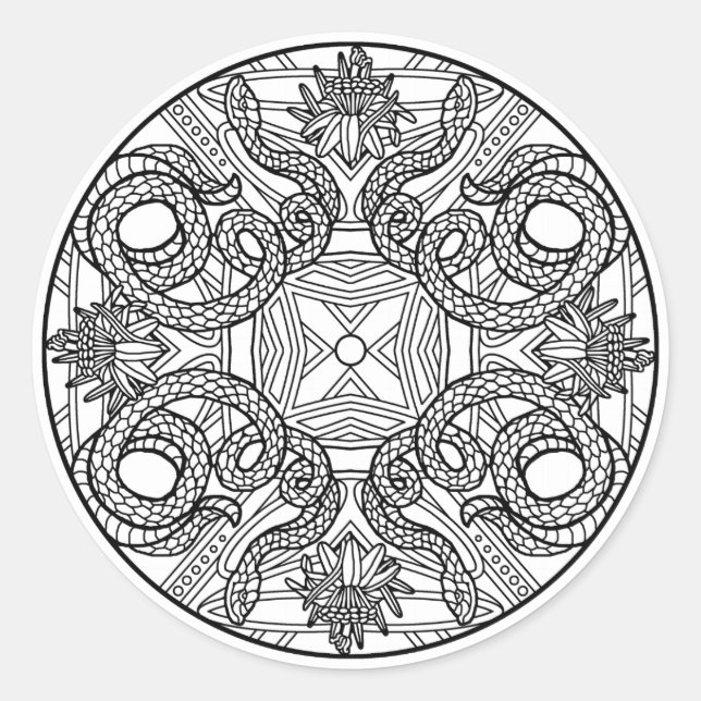 Colour Your Own Colouring Book Design Craft Sticke Classic Round Sticker (Front)