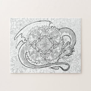 Colour Your Own Dragon Mandala Jigsaw Puzzle