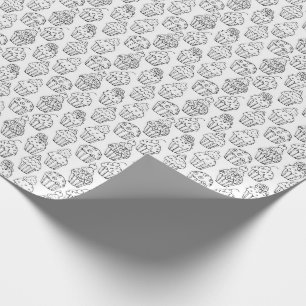 Colour Your Own Fancy Cupcakes Wrapping Paper