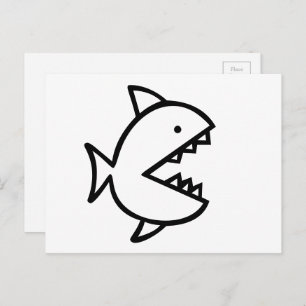 Colour-Your-Own Fish with Teeth Postcard