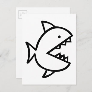 Colour-Your-Own Fish with Teeth Postcard