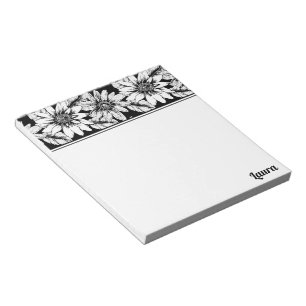Colour Your Own   Flowers With Name Notepad