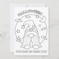 Colour Your Own Halloween Gnome with Moon