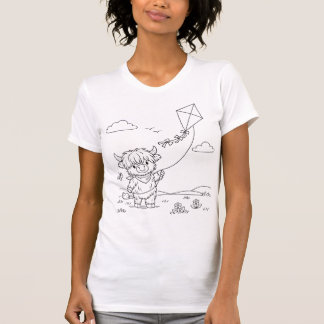Colour‑Your‑Own Highland Cow Women’s T‑Shirt T-Shirt