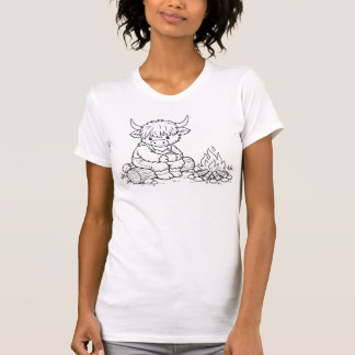 Colour‑Your‑Own Highland Cow Women’s T‑Shirt T-Shirt