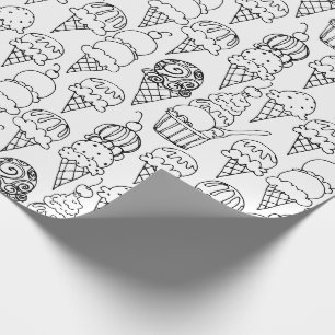 Colour Your Own Ice Cream Cones Wrapping Paper