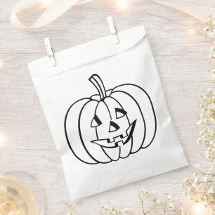 Colour-Your-Own Jack-O-Lantern Halloween Pumpkin Favour Bag