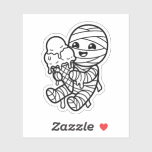 Colour Your Own Kawaii Mummy Ice Cream