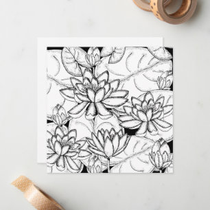 Colour Your Own Lotus Flowers Card
