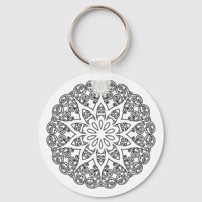 Colour Your Own MANDALA - DIY Colouring Book 1 Keychain (Front)