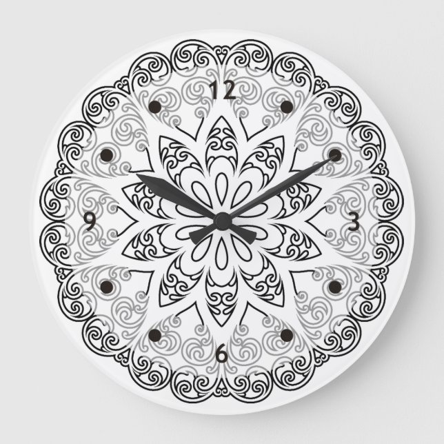 Colour Your Own MANDALA - DIY Colouring Book 1 Large Clock (Front)