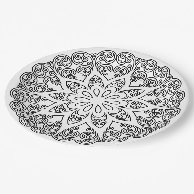 Colour Your Own MANDALA - DIY Colouring Book 1 Paper Plate (Angled)