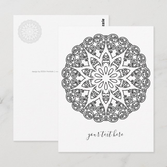 Colour Your Own MANDALA - DIY Colouring Book 1 Postcard (Front/Back)