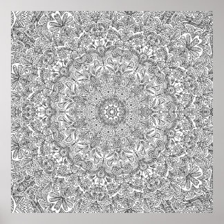 Colour your own Mandala! Poster