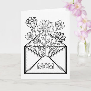Colour Your Own Mother's Day Card - Floral Mail