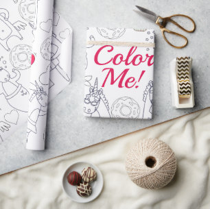 Colour Your Own Personalized Unicorn Gift Wrapping Paper