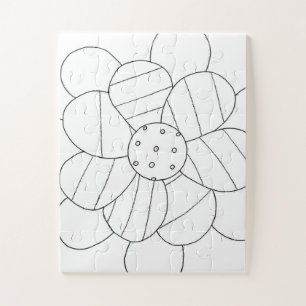 Colour Your Own Puzzle for Kids - Flower #1 Outlin