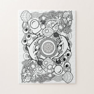 colour your own puzzle mandala