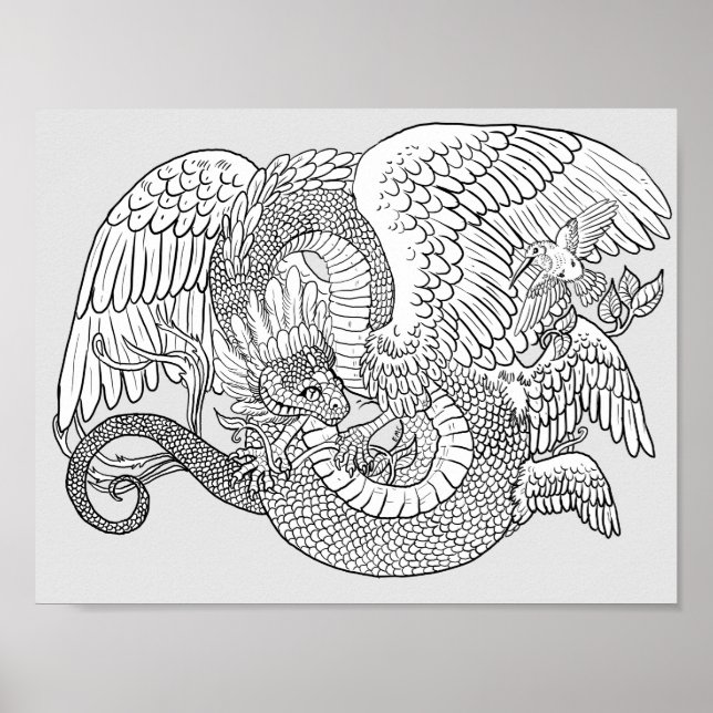 Colour your Own Quetzacoatl Poster (Front)