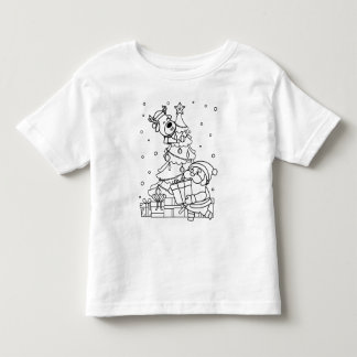 Colour Your Own Santa and Reindeer Toddler T-shirt