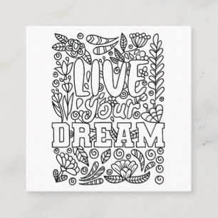 Colour Your Own Square Business Card