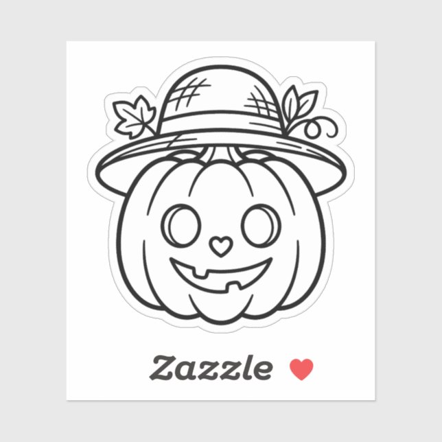 Colour Your Own Summer Pumpkin Straw Hat (Sheet)