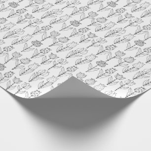 Colour Your Own Tulips Pattern Wrapping Paper