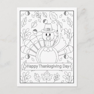 Colour Your Own Turkey Postcard