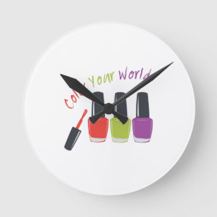 Colour Your World Round Clock
