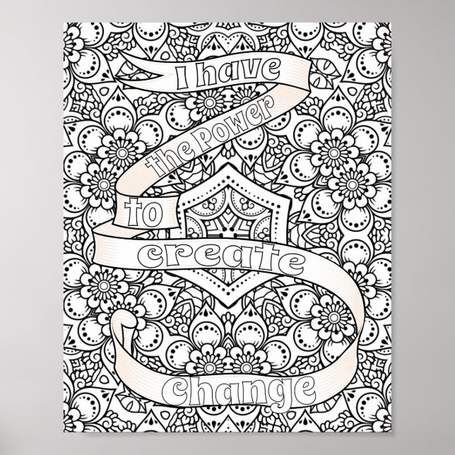 Colour Yourself Poster with Positive Affirmations (Front)