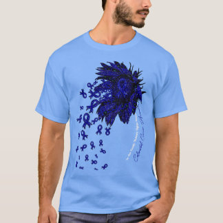 Colourectal Awareness sunflower nobody fights alon T-Shirt