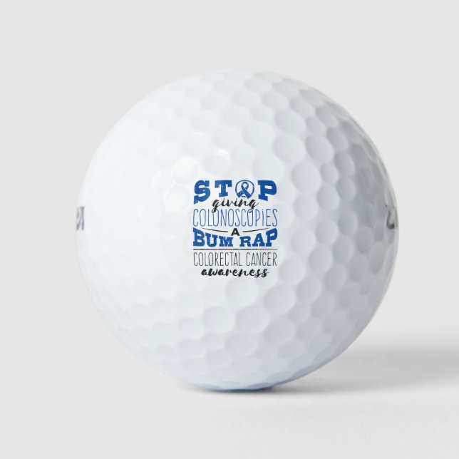 Colourectal Cancer Awareness Colonoscopy Bum Rap Golf Balls (Front)