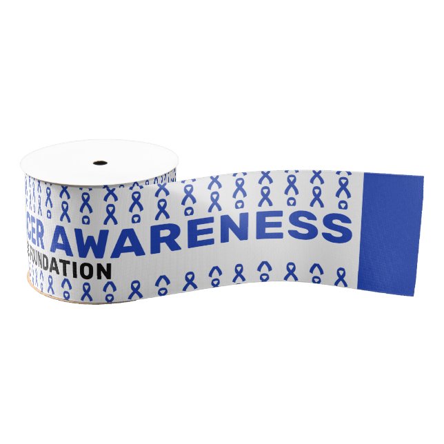 Colourectal Cancer Awareness Pattern Ribbon Grosgrain Ribbon (Spool)