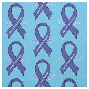 Colourectal Cancer Awareness Ribbon with Wings Fabric