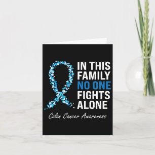 Colourectal Cancer Colon Cancer Blue Ribbon  Card