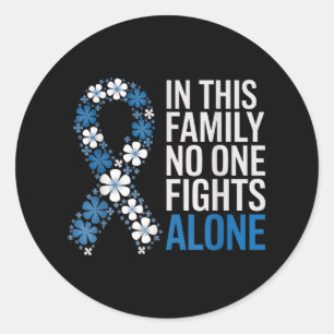 Colourectal Cancer Colon Cancer Blue Ribbon Family Classic Round Sticker