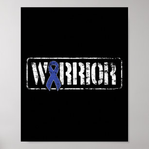 Colourectal Cancer Warrior - Dark Blue Military Poster