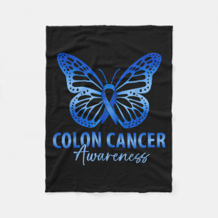 Colourectal colon cancer awareness blue ribbon fleece blanket