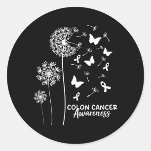 Colourectal Colon Cancer Awareness Colonoscopy Blu Classic Round Sticker