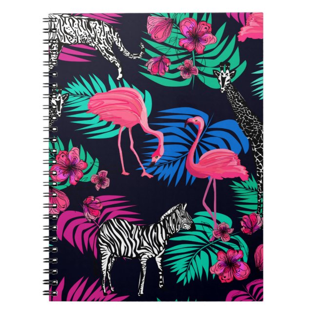 coloured african background, giraffe, leopard, tig notebook (Front)