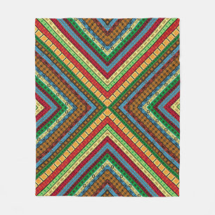 Coloured african geometrical motifs and symbols ba fleece blanket