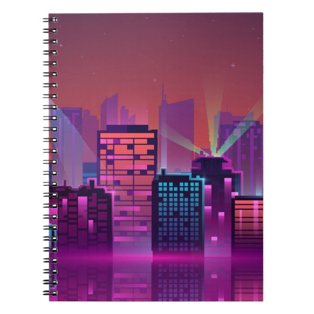 Coloured and bright night cityscape. illustration  notebook (Front)