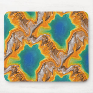 Coloured art motif with abstract pil brush paint mouse pad