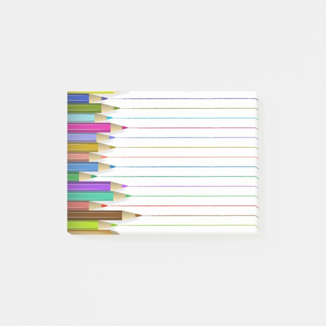 Coloured Art Pencil Post It Back To School Custom Post-it Notes (Front)