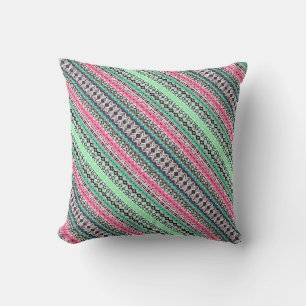 Coloured aztec patterns design throw pillow