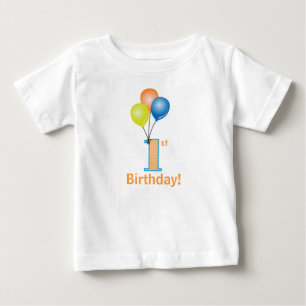 Coloured Balloons Child's 1st Birthday Baby T-Shirt