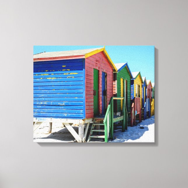 Coloured Beach Huts Canvas Print (Front)