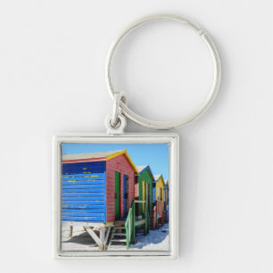 Coloured Beach Huts Keychain