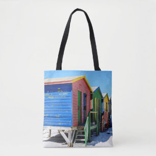 Coloured Beach Huts Tote Bag