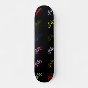 Coloured bicycles skateboard